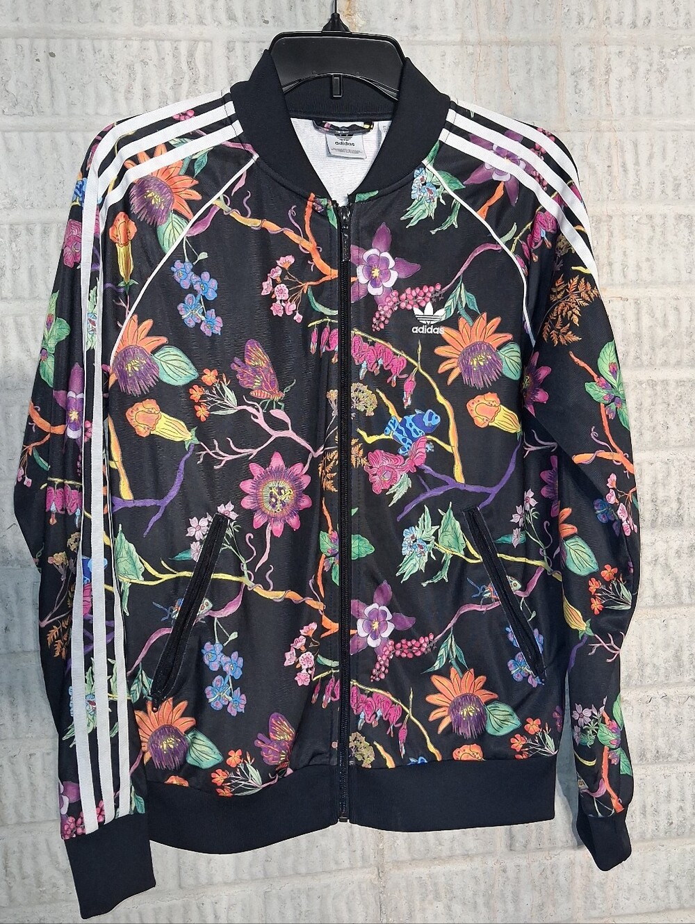 Adidas Originals Black Poisonous Garden Floral Lightweight Track Jacket Small